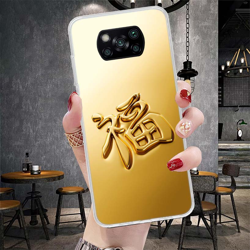 Fine Gold Pattern Printing Soft Phone Case For Xiaomi Poco X3 X4 Nfc X5 X6 X7 F7 Ultra F5 F6 Pro F4 Gt F3 M6 M3 M4 M5S X7Pro Fun