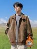Men's Suede Jacket with Fleece, Thickened Stand-Up Collar - Trendy Warm Autumn/Winter Casual Jacket for Young Men