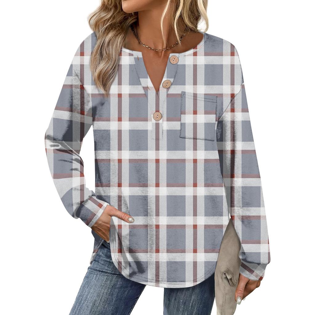 Women's Retro Printed Fashionable Long-sleeved Top