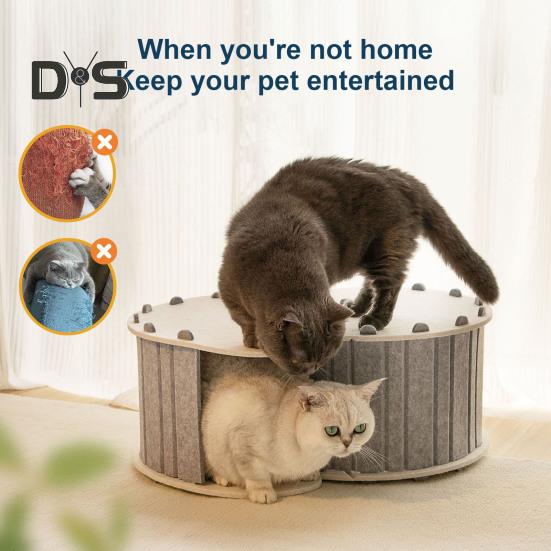 Large Cat Tunnel Bed Felt Cat Nest Detachable Cat Hideaway Nap Rest Bed Cat Cave House Pet Playing Tunnel