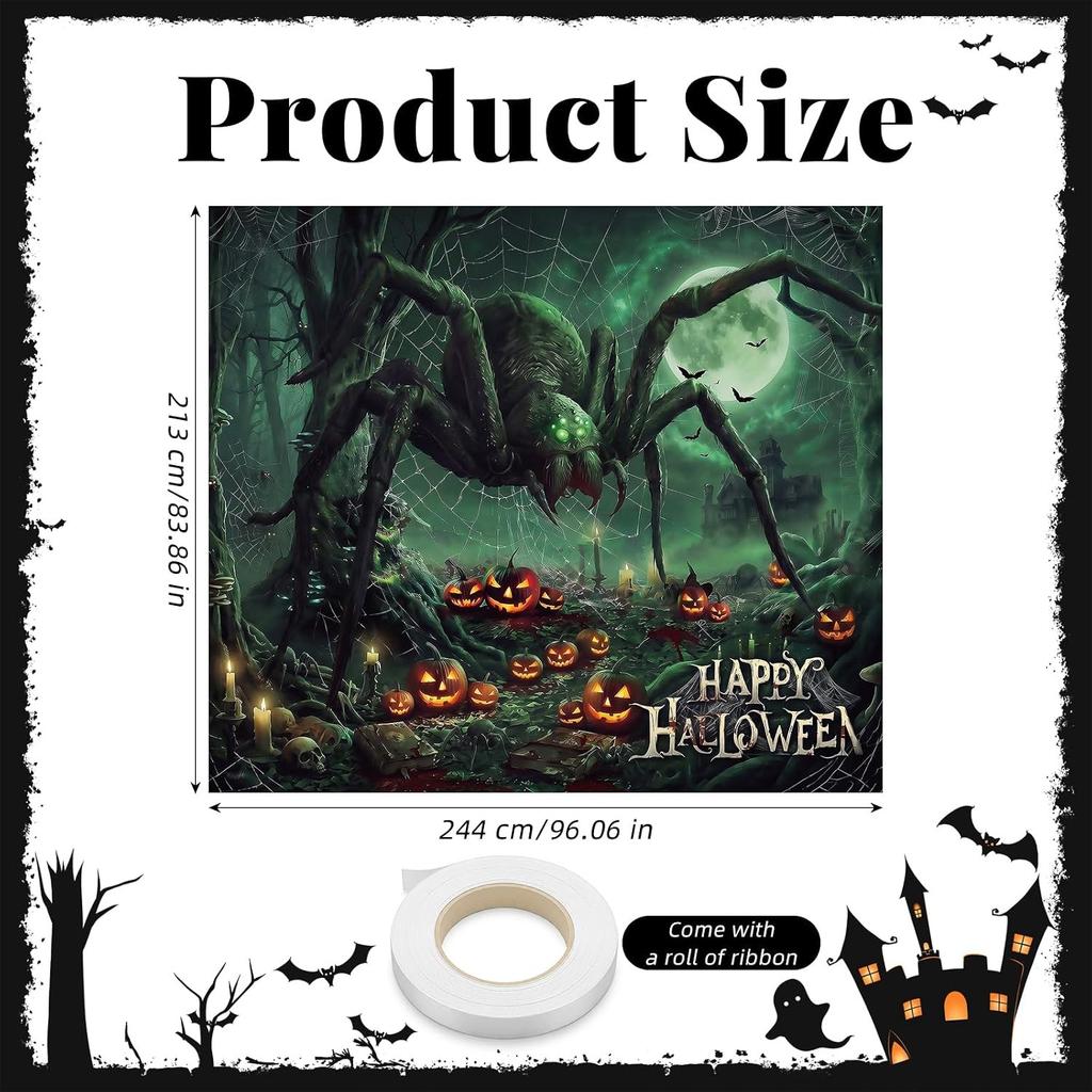 335. Halloween Garage Door Cover - Spider Garage Buddy Door Backdrop