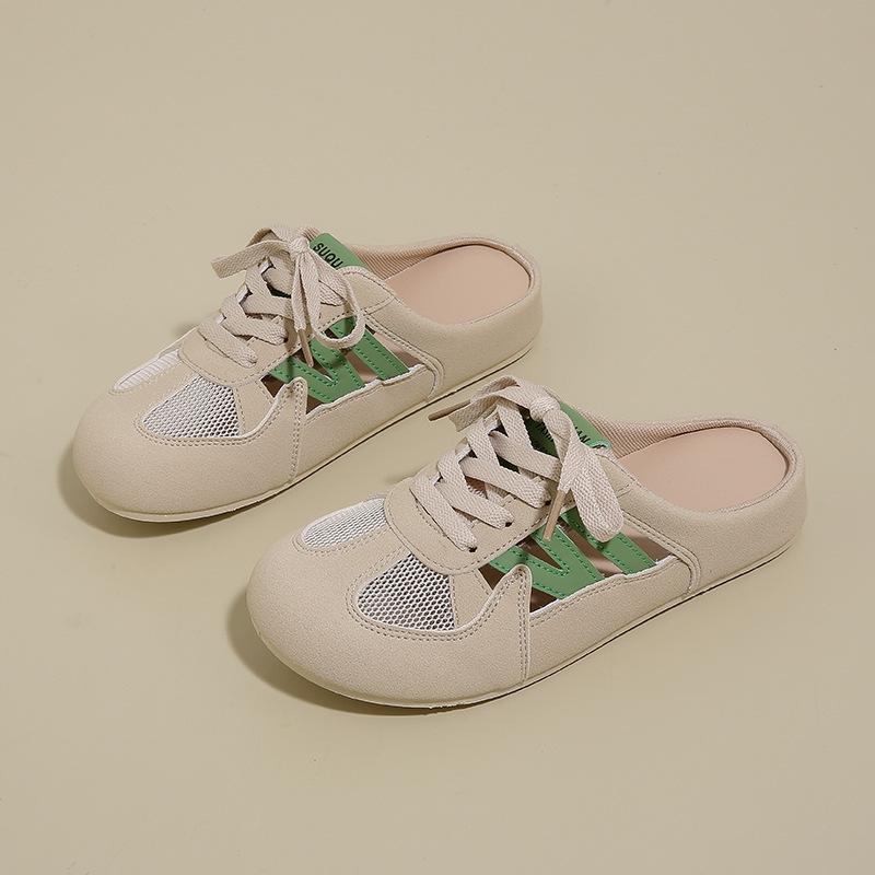 Children's summer new Korean female students casual net versatile half slippers street shot