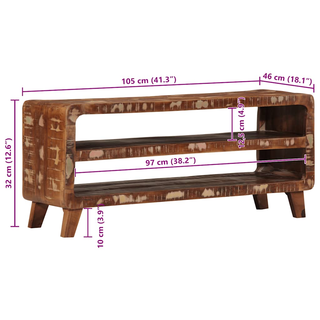 TV Stand 105 X 46 X 32 Cm Solid Reclaimed Wood