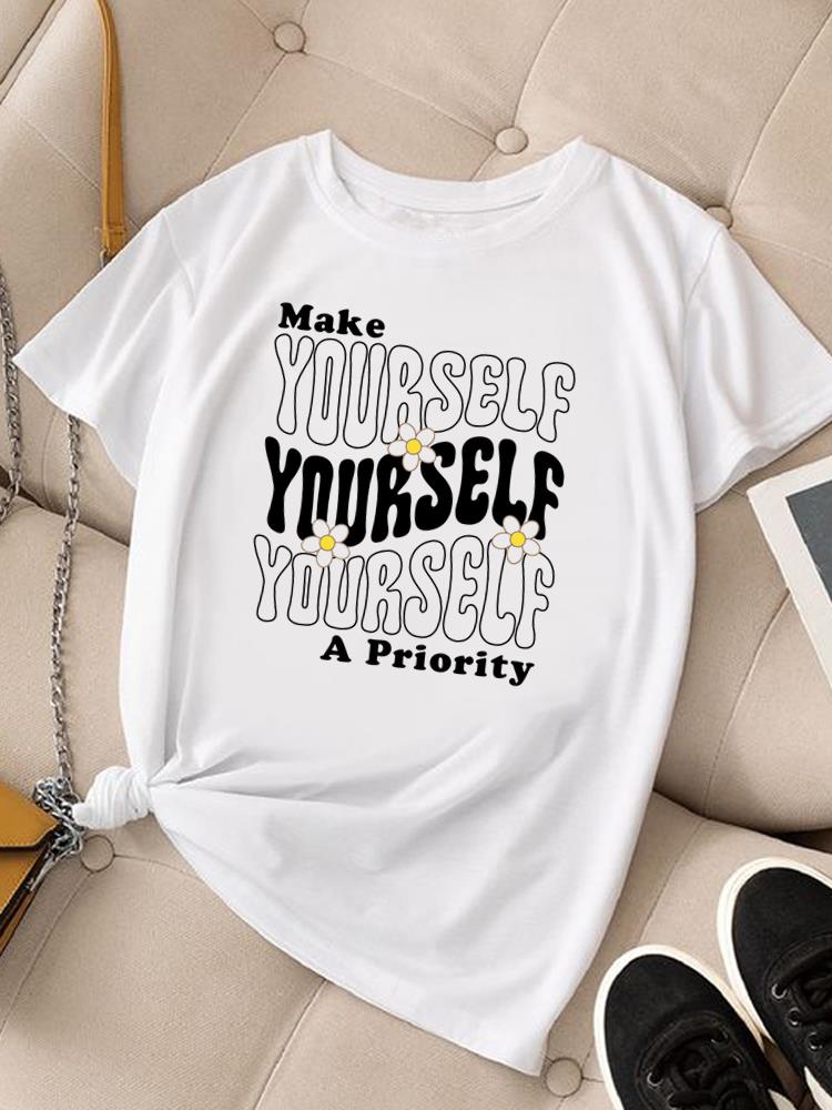 (Asian Size) trend flower lovely Clothing Women Fashion Tee Top Female T Shirt Woman Print Short Sleeve Graphic T-shirts