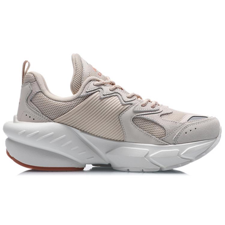 New LiNing Omen Slip Resistant And Breathable Low Top Casual Shoes Women's Eggnog Gray ARLQ038-2