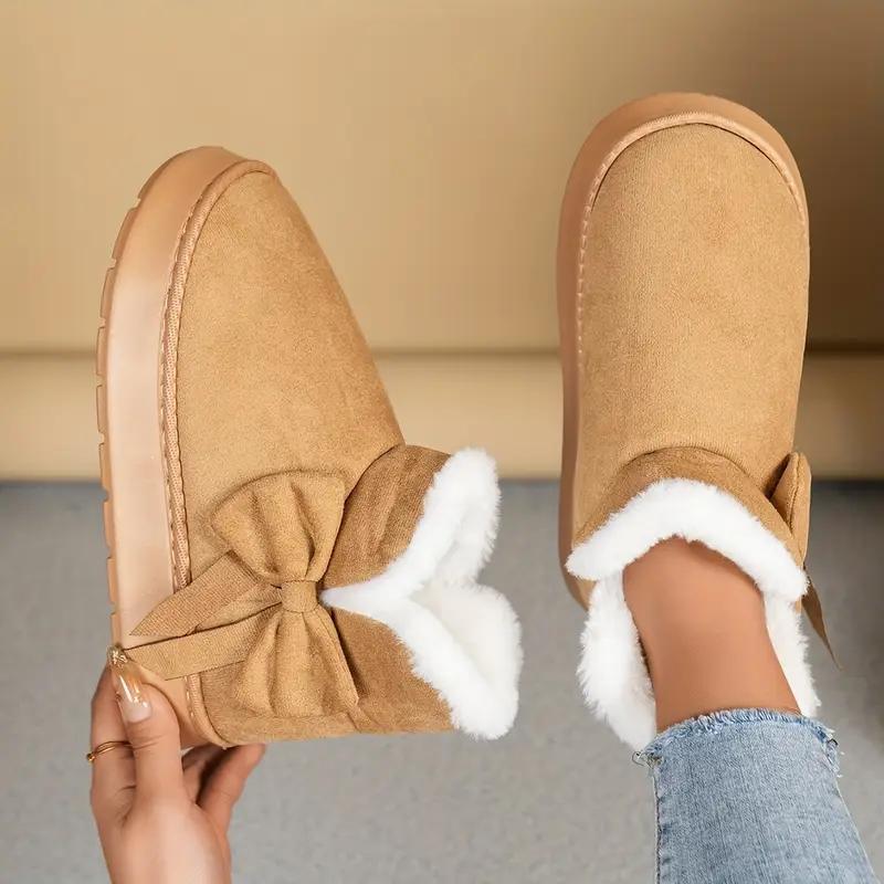 

Хлопковые тапочки для дома, Толстые и теплые хлопковые туфли с бантиками, Хлопковые ботинки для осени и зимы 36-37 коричневый