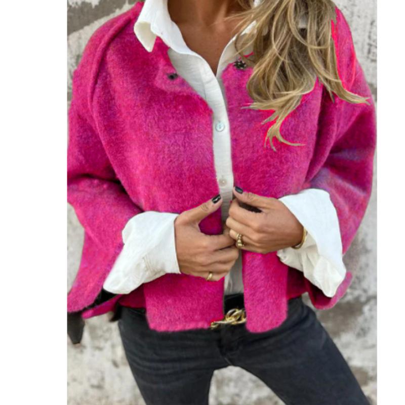 Spring and Autumn Thin Section Loose Short Cashmere Jacket Coat Women   Cashmere Warm Casual Long-sleeve Jacket Fashion Single Buckle Coats