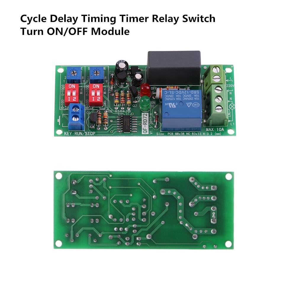 Timer Relay AC 110V/220V Infinite Cycle Switch – 10A Delay ON/OFF ...