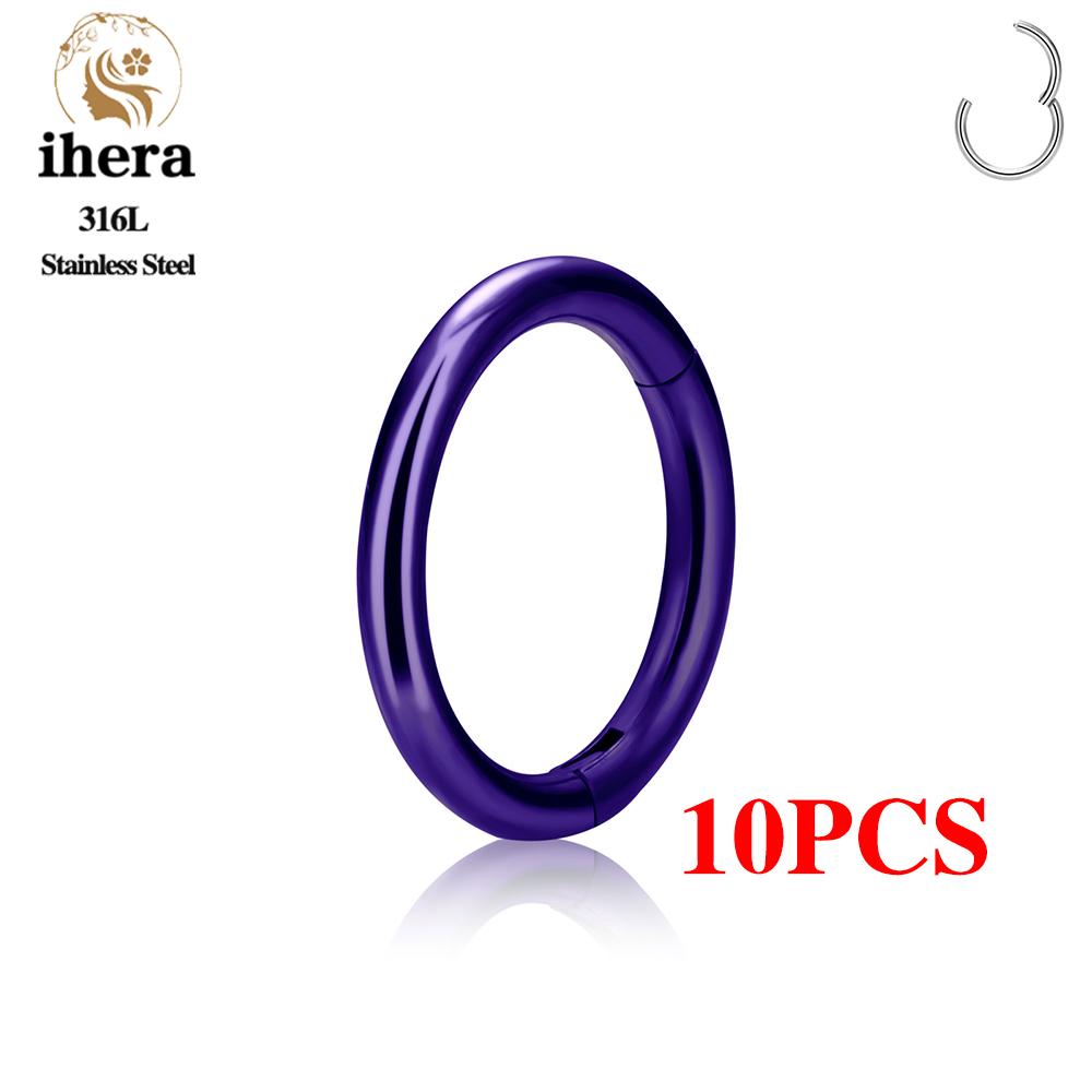 1/10PCS Stainless Steel Round Small Nose Ring Hoop 16G 18G 20G Hinged Segment Tragus Septum Cartilage Piercing Body Jewelry