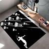 Badminton Player Silhouette Carpet Suitable As a Non-slip Mat for the Living Room or Bedroom Sofa