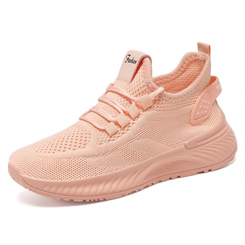Fashion Women's New Spring and Autumn Fashion Casual Sports Single Shoe Wholesale Breathable Trend Mesh Fly-woven Sports Shoes