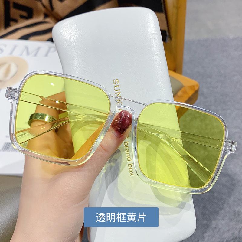 New Fashionable Brown Sunglasses Black Large Frame Anti Blue Light Glasses Computer Glasses Men Clear Glasses  UV400