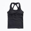 Women's U-shaped Vest Quick-Drying Sleeveless Fitness Running Nude Beauty Back Yoga Vest Female Bodybuilding Tank Top Sports Bra Built-in Chest Pad