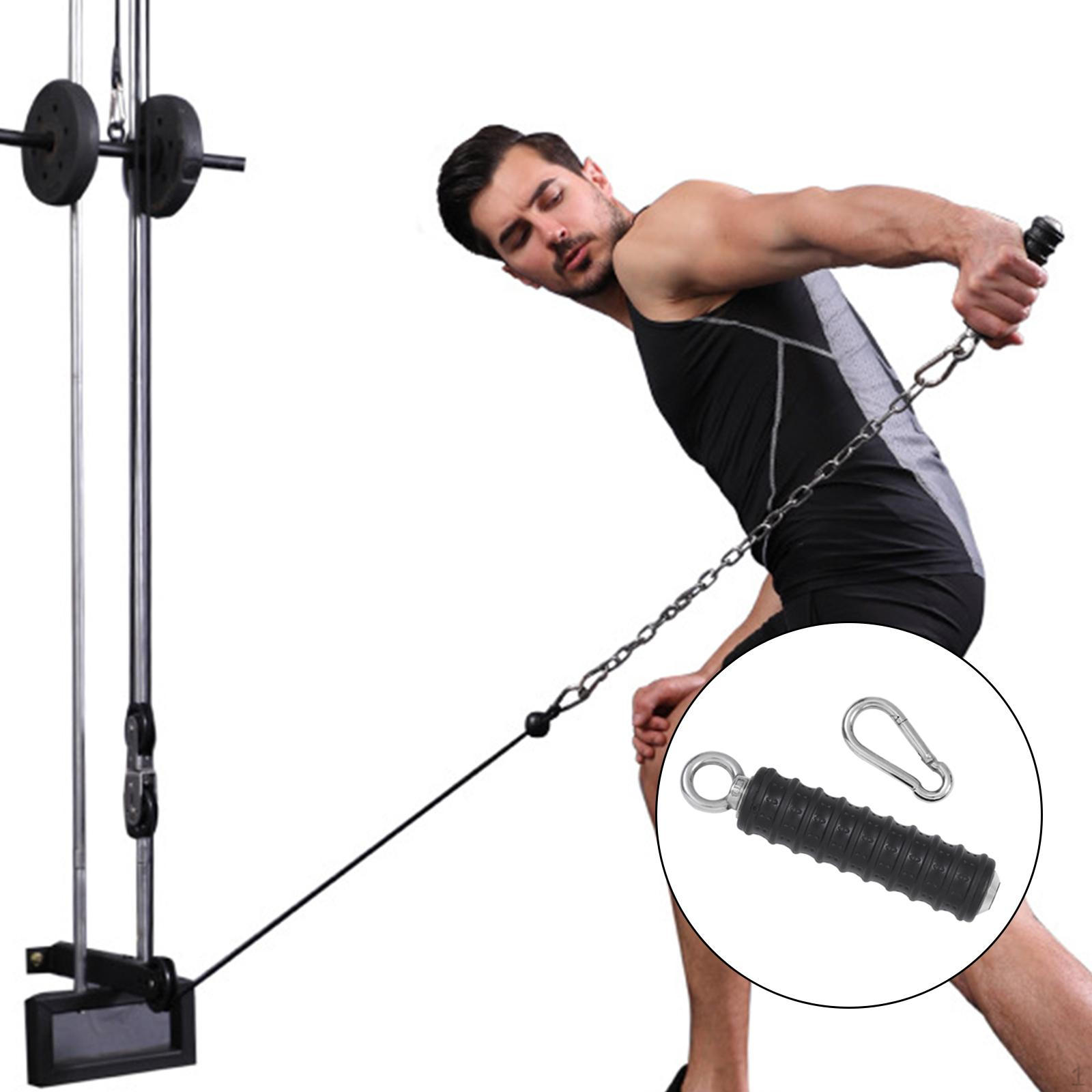 Cable Handles Machine Attachment Exercise Handle Grips Triceps Strength Pull Gym Resistance