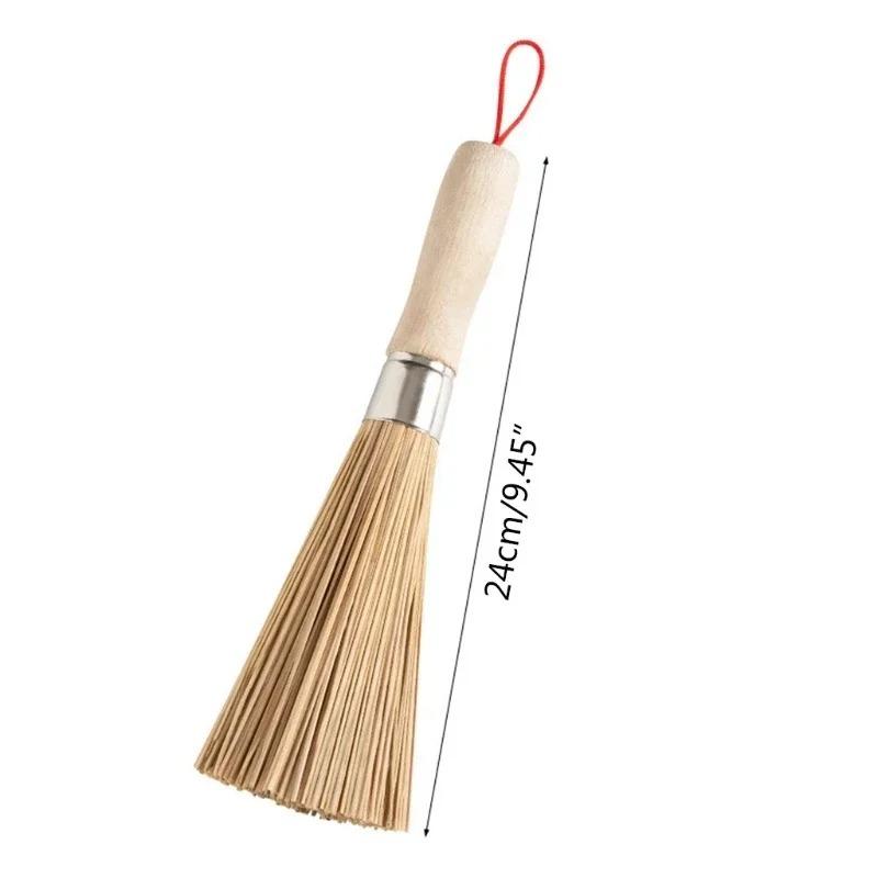 1pc Bamboo Pot Brush Long Handle Wok Cleaning Brush Dish Brushes Kitchen Tools for Home Restaurant Tools WASH