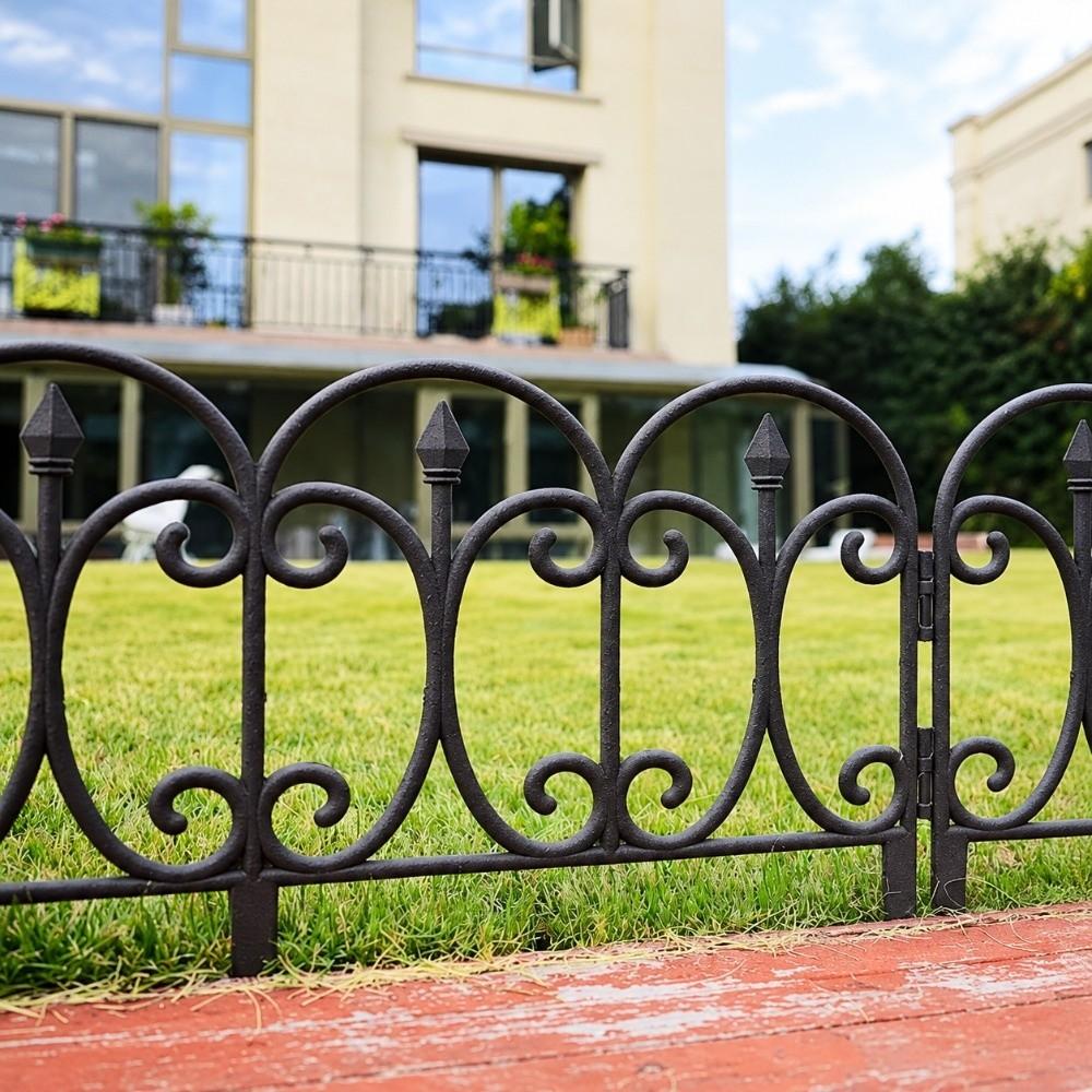 5pcs Waterproof Decorative Garden Fence 23in ×13in Plastic Landscape Barrier Patio Yard