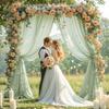 Wedding Arch Draping Fabric, Sheer Chiffon Arch Drape for Bridal Shower Backdrop Outdoor Party Arches Church Ceremony Decoration