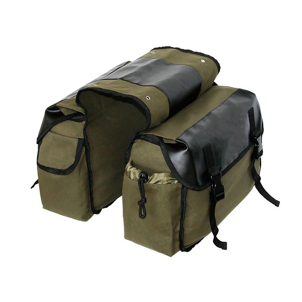 Cycling Side Bags Canvas Bike Commuting Bag Saddle Bags Large Capacity Bike Rear Rack Carrier for Outdoor