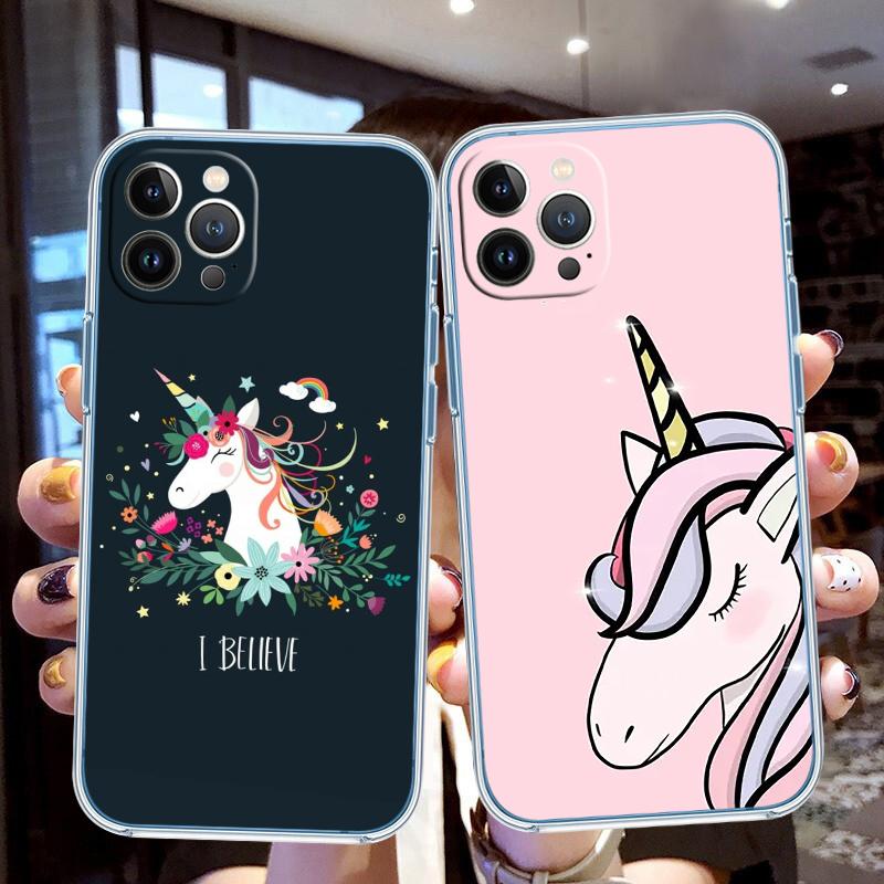 CJ103 Unicorn Cute Soft Shell Transparent Phone Case for Motorola Moto G7 G8 G9 G84 G85 G73 G24 G15 Z2 Play Power Plus