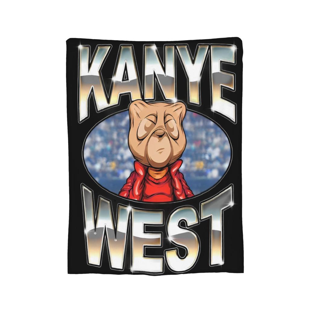 Kanye West Blanket Fleece Spring/Autumn Cute Bear Multifunction Lightweight Throw Blanket for Home Bedroom Quilt