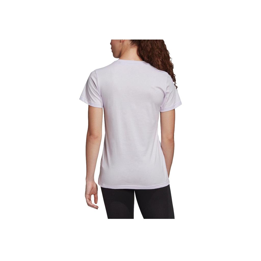 Adidas Must Haves Crew Neck Solid Logo Print T-Shirt Women T-Shirts Purple Gray FQ3240
