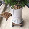 Wood Thick Movable Flower Stand Flower Holder Bonsai Flower Pot Tray Roller Base Stand With Universal Wheels Flowers Pot Base