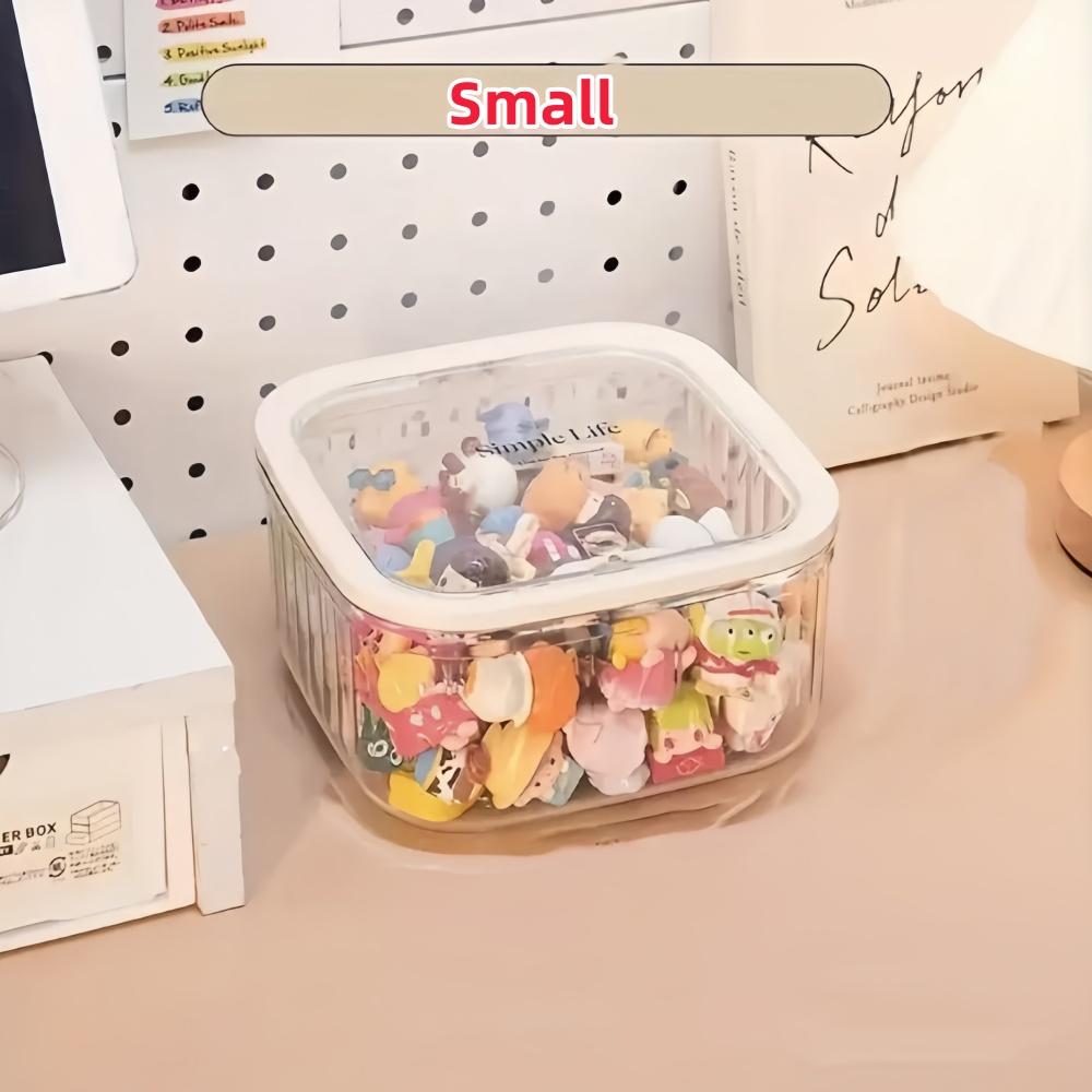 

Автоматическая прозрачная акриловая коробка для хранения аксессуаров для волос с откидной крышкой, настольный органайзер с выдвижным ящиком, коробка для хранения косметики Small