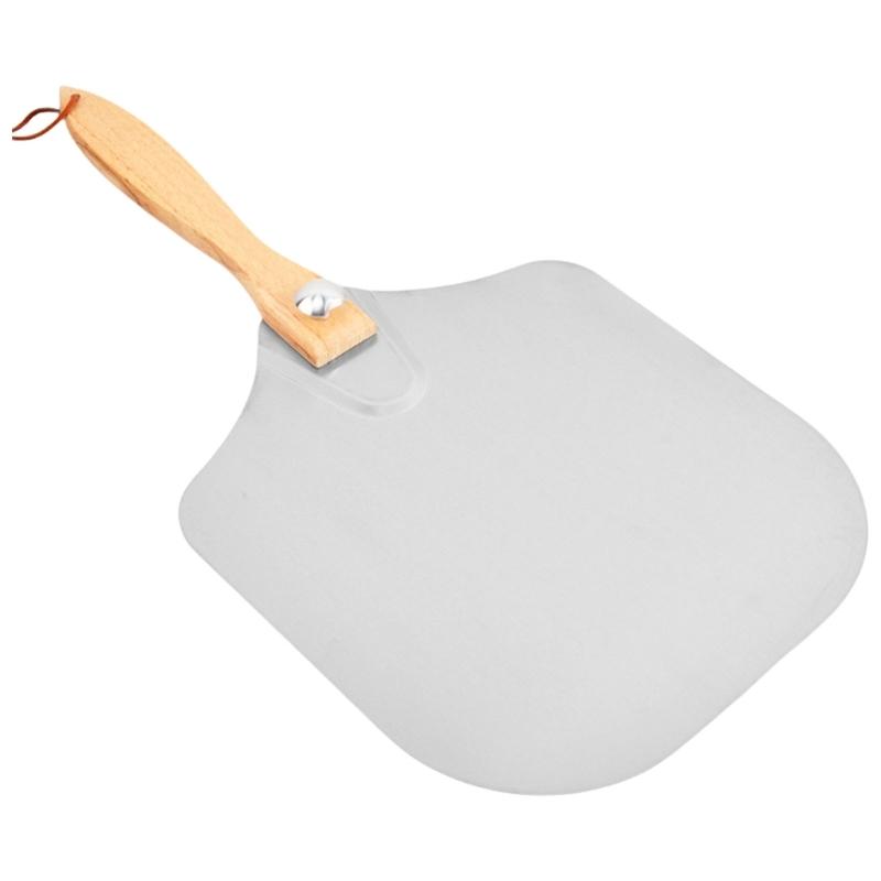 

Aluminium Pizza Shovel with Ergonomic Wooden Handle Heat Resistant Pizza Paddle for Indoor and Outdoor Ovens Use