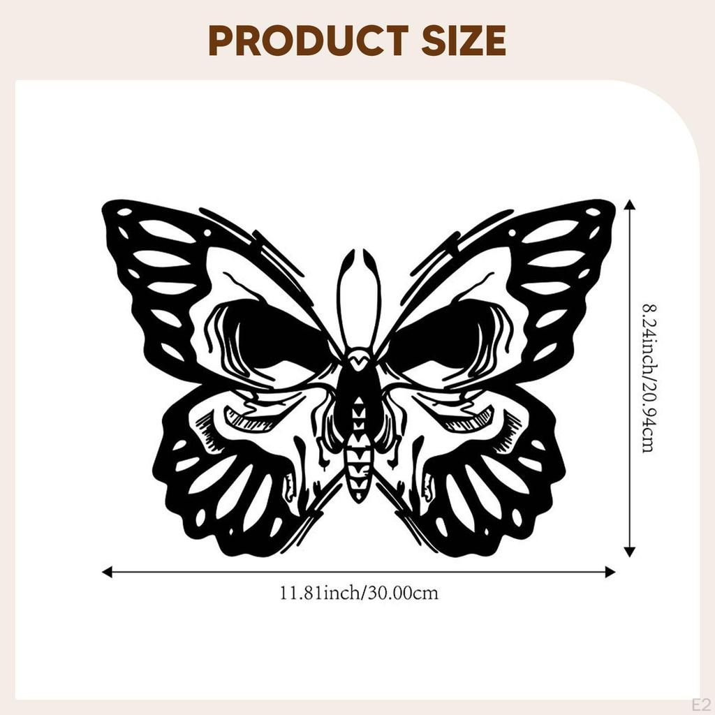 Metall Schmetterling Wandkunst Dekor, Heimdeko, Eisenschild, Retro Minimalistische Ornamente Silhouette Skulptur