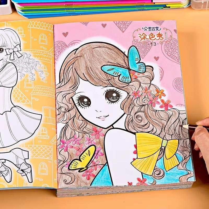 6 Coloring Book Designed for Girls, Combining Education And Enjoyment, Perfect for Relieving Stress And Promoting Relaxation