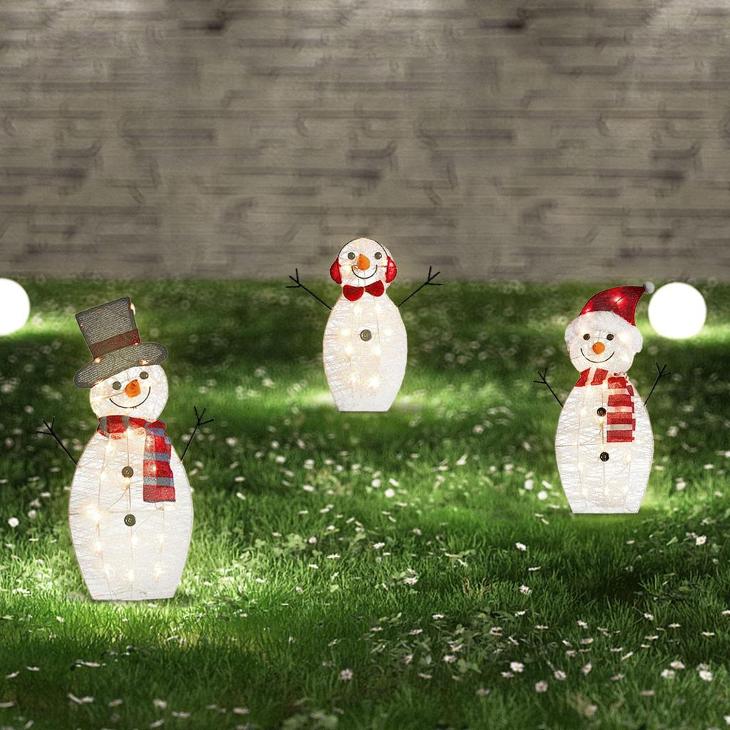 Acrylic Snowman Ornament with LED Light Cute Lovely Interesting Santa Ornament for Holiday Party Decoration