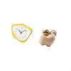 Acrylic Timepiece Ornament with Miniature Animal Statue Creative Home Decor Silent Wall Clock for