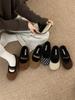Flat-bottomed Velvet Birkenstocks Single Shoes Women's Autumn and Winter Outer Wear Retro Word Belt Mary Jane Love Fluffy Shoes Cotton Shoes