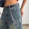 Fashion Punk Metal Pants Chain Hip Hop Waist Chain Cross Pendant Jeans Chain For Men Women Accessories Gifts