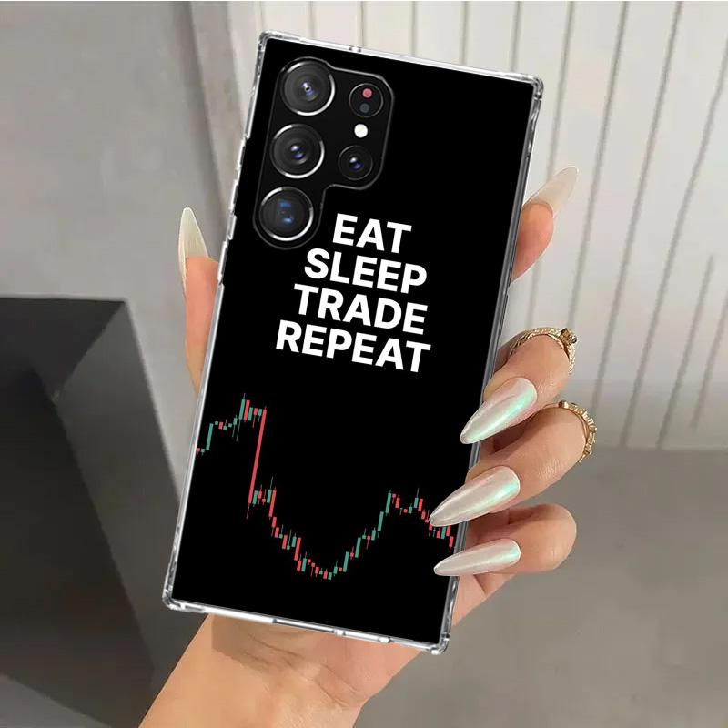 Trade Investment Forex Stock Market Phone Case for Samsung Galaxy S26 S24 S23 Ultra S25 Edge S22 S21 Plus S20 FE + Soft Print Sh