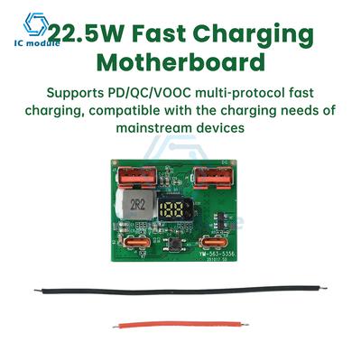 22.5W Fast Charging Module Lithium Battery DIY Mobile Power Control Motherboard Portable Power Bank DIY Kit Supports PD QC VOOC