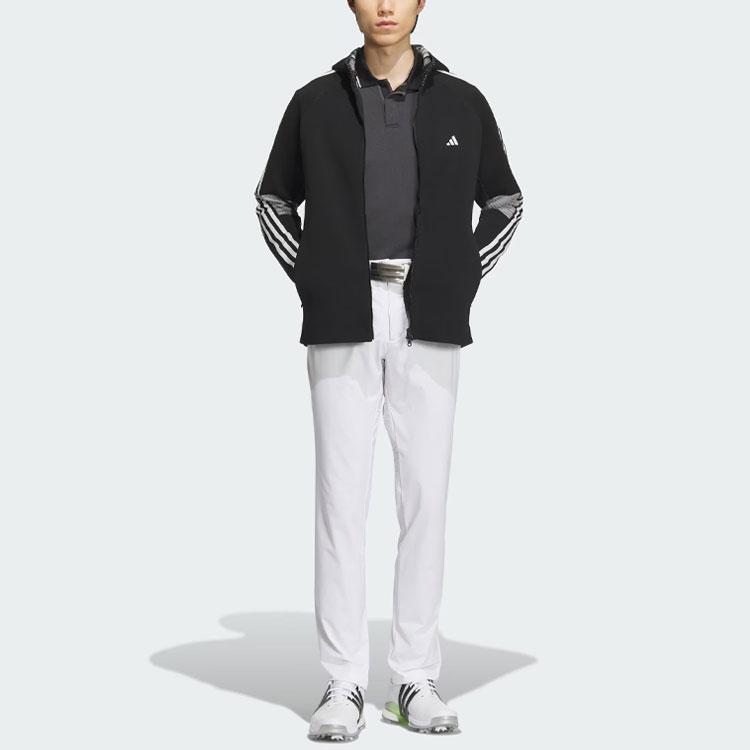 Adidas Primeknit Hooded Jacket Striped Color Block Golf Jacket Men Jacket Black IN6664