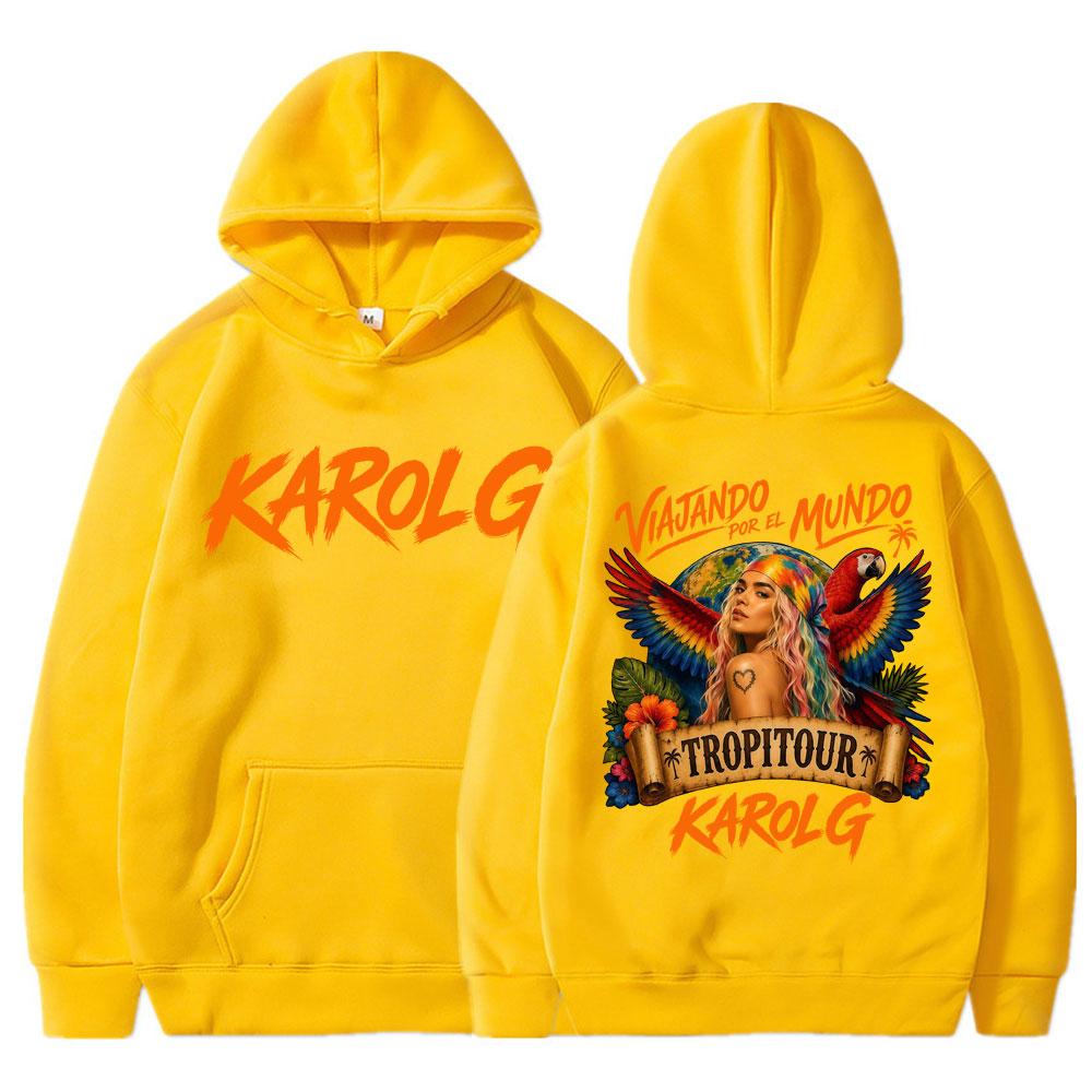 Karol G Tropicoqueta Tour Album  Hoodie Men Women Popular Fashion Sweatshirts Oversized Casual Fleece Sportwear Fans Gifts