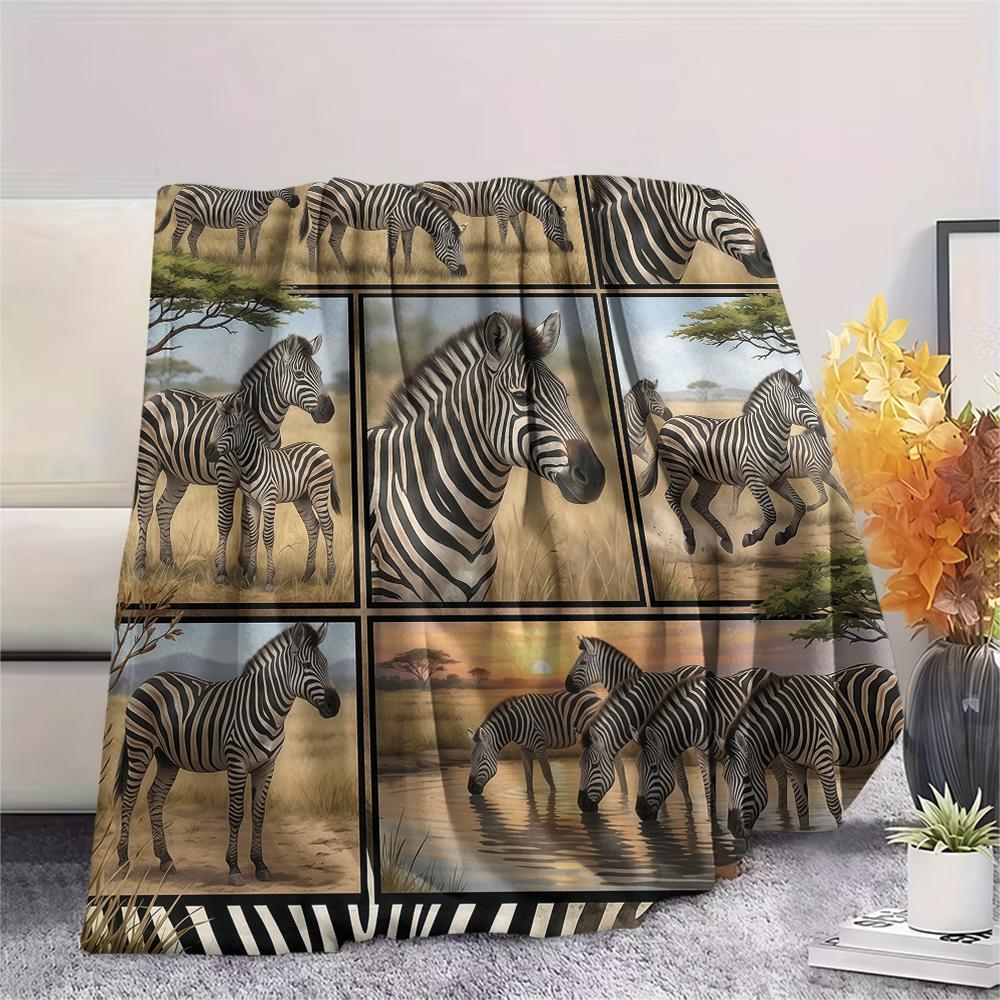 Animal Pattern Frame Print Flannel Blanket High quality Comfortable for All Seasons Home Decor Warmth and Comfort Perfect for Christmas Gifts