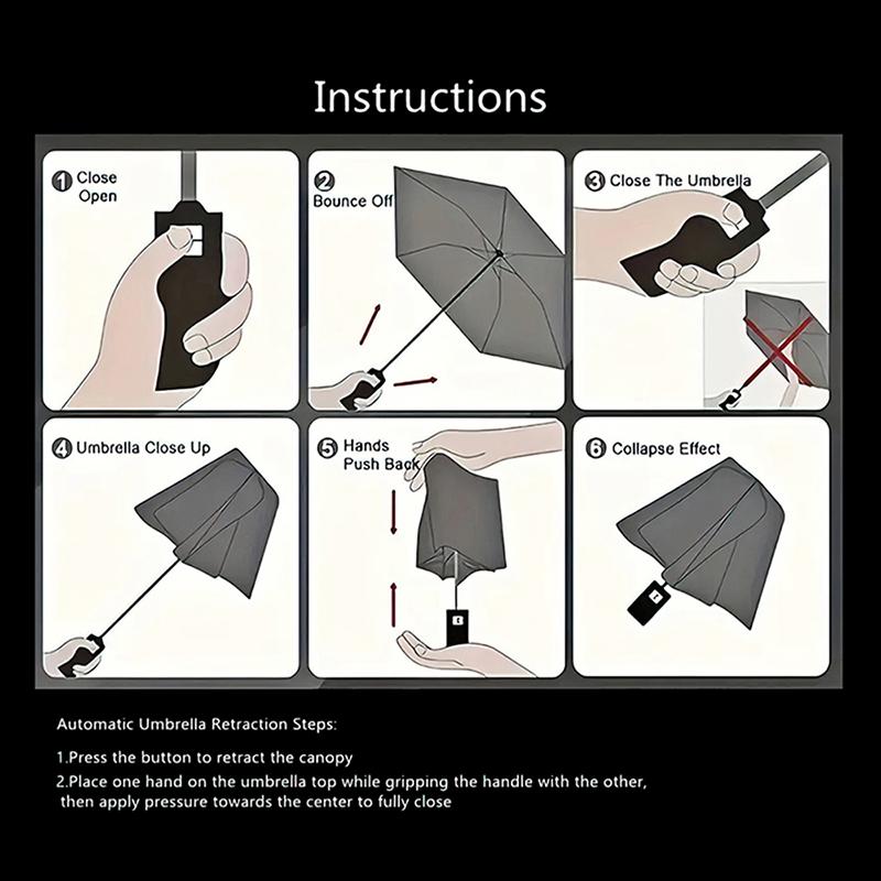 Amphibia, automatic folding umbrella, portable and foldable design, 8 ribs, a Christmas or birthday gift.