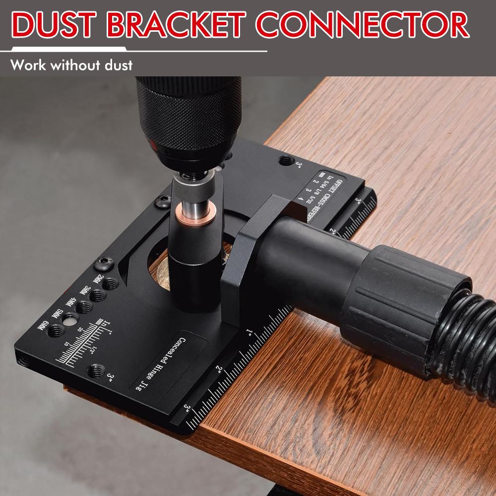 35mm Concealed Hinge Jig Kit Woodworking Hole Drilling Guide Locator Aluminum Alloy Cabinet Hinge Mounting Jig Puncher Template