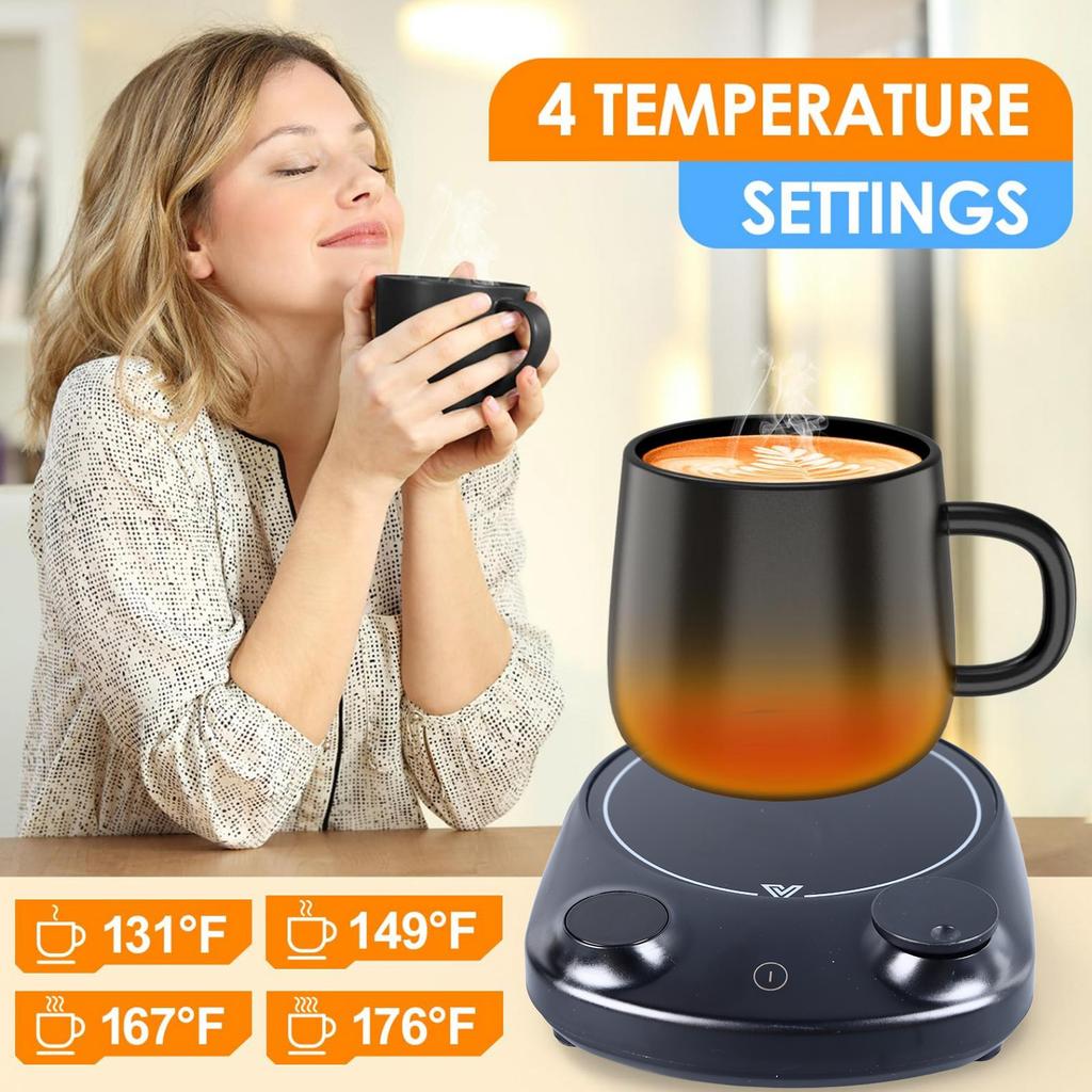 Warmer Fast 4 Temperature Settings Auto Off Electric Cup Heating Coaster for Coffee Milk Ceramic Mug Teacup