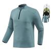 Men's Half-Zip Long-Sleeve Sports T-Shirt - Autumn/Winter Outdoor Casual Running & Fitness Top