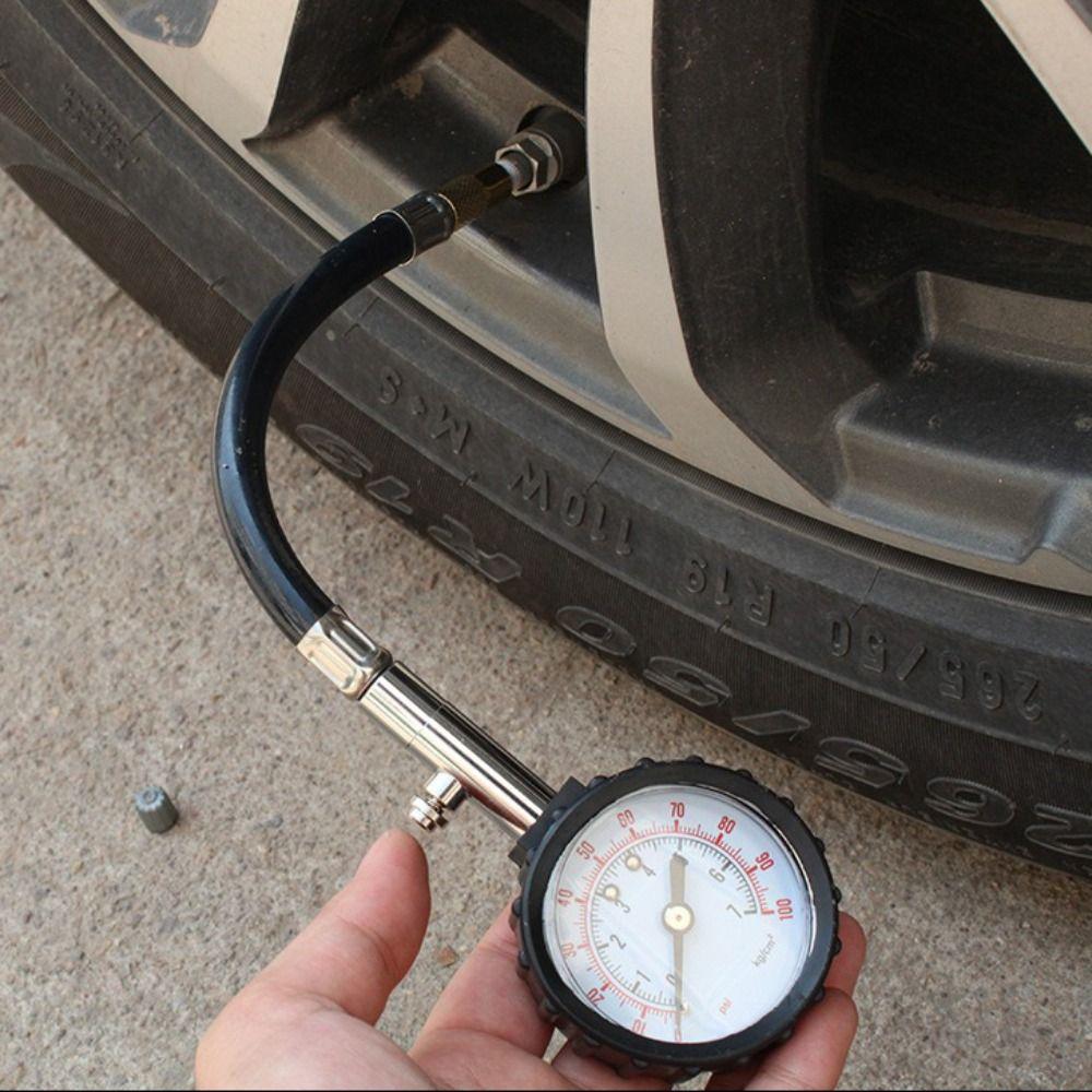 Long Hose Tire Air Pump Tester 100 PSI Tire Pressure Table Versatile Tire Pressure Gauge  Truck