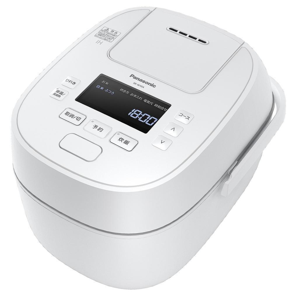 Panasonic Rice Cooker Go Rapid Pressure Reduction Valve Large Firepower IH Odori Cooker Full Heat Generation 6 Stage IH Type White 5.5 & SR-W10A-W