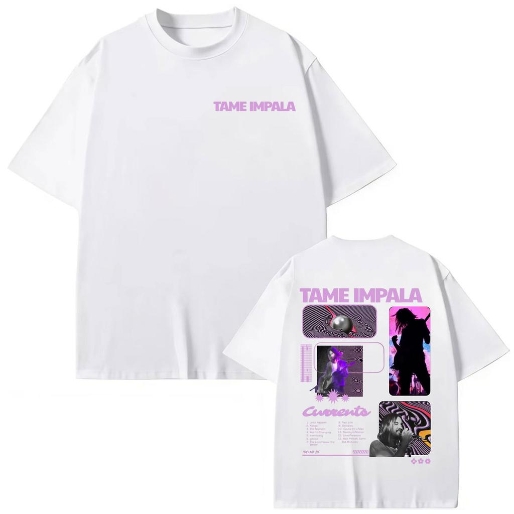 Rock Band Tame Impala Tour T-shirt Men Women Clothing Fashion Y2k Oversized T-shirts Summer Casual Short Sleeve T Shirts