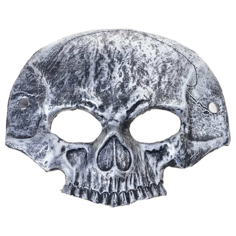 Adult Kids Half Face Skull Mask Skull Skeleton Mask Pu Foaming Skeleton Mask for Halloween Masquerade Cosplay Costume