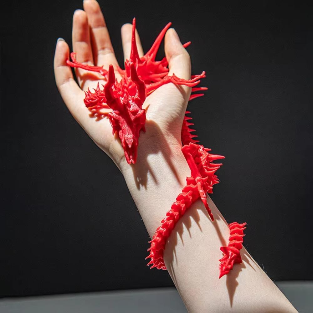 3D Printed Dragon Skeleton Model Joint Skull Dragon Creative Gifts Ornaments Collectible Figurine Desktop Decoration