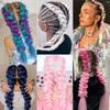 24 Inch Pre-Stretched Ombre Synthetic Braiding Hair Jumbo Box Braids Colorful Crochet Hair Extensions for Women