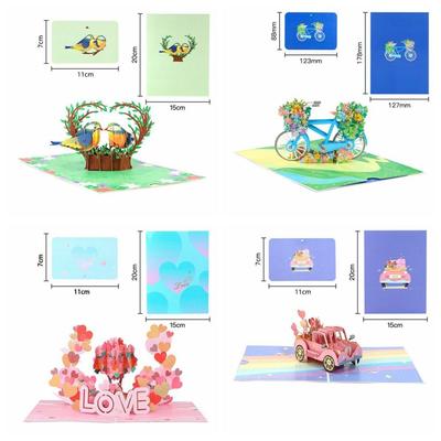 Šťastného Valentýna 3D Vyskakovací Valentýnské karty Láska navždy Pozvánka Vyskakovací přáníčka Ručně vyráběné Skládací